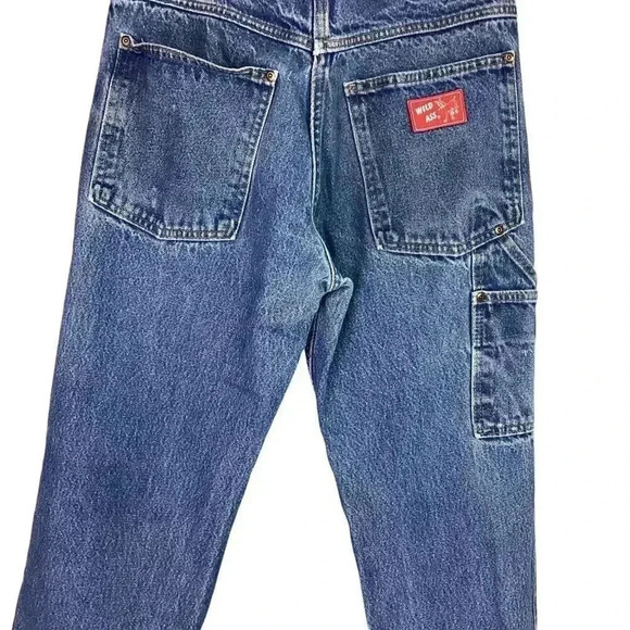 Wildass Jeans Mens 34 X 32 Blue Logger Carpenter No Suspender Buttons Vintage - Picture 7 of 7